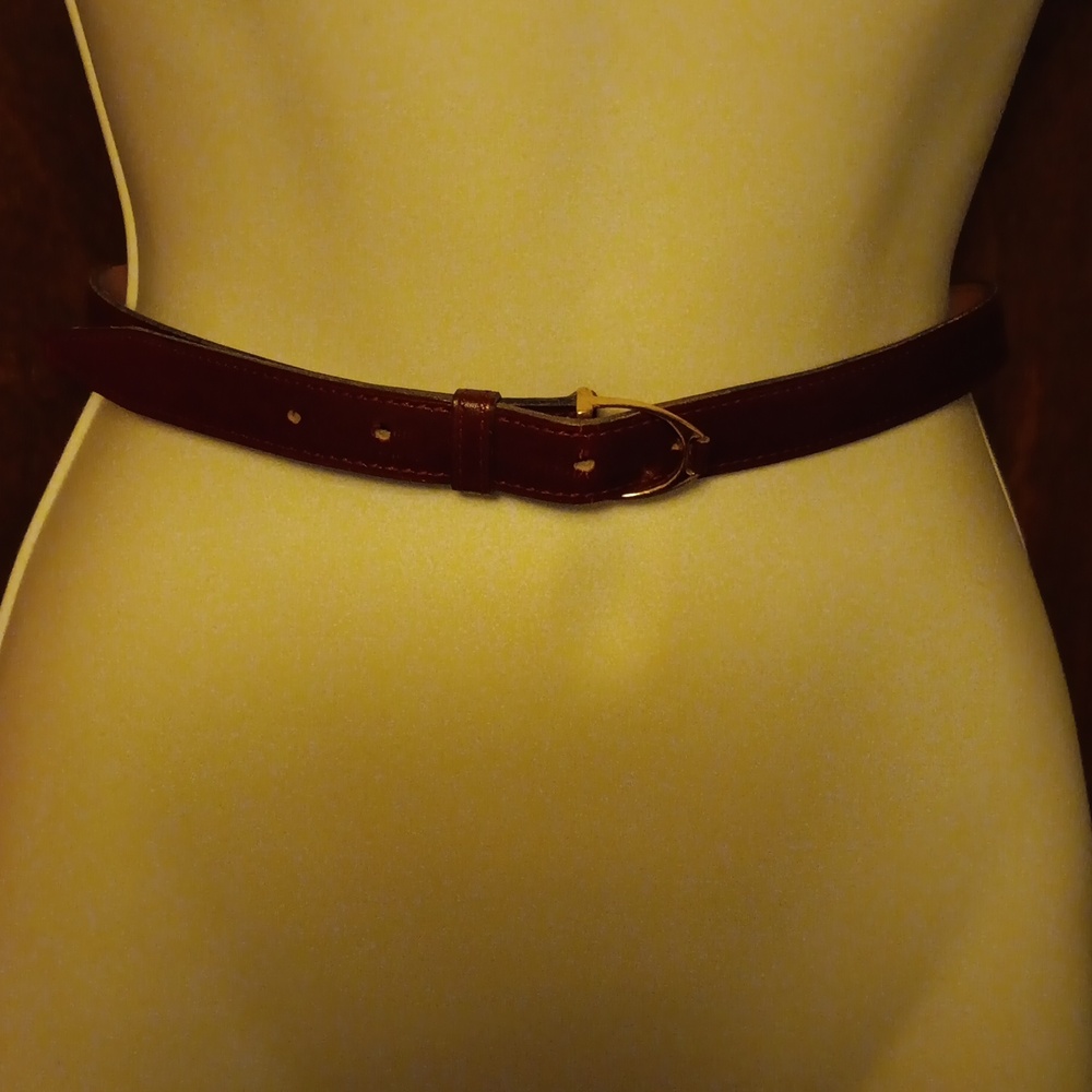 NWOT VINTAGE HERMES BURGUNDY LEATHER BELT 36"